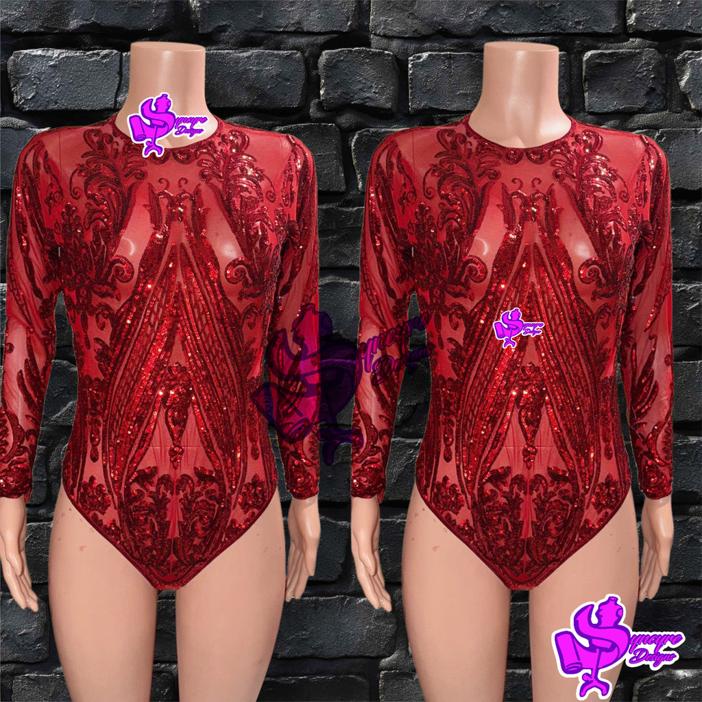 Red Sequin Body Suit